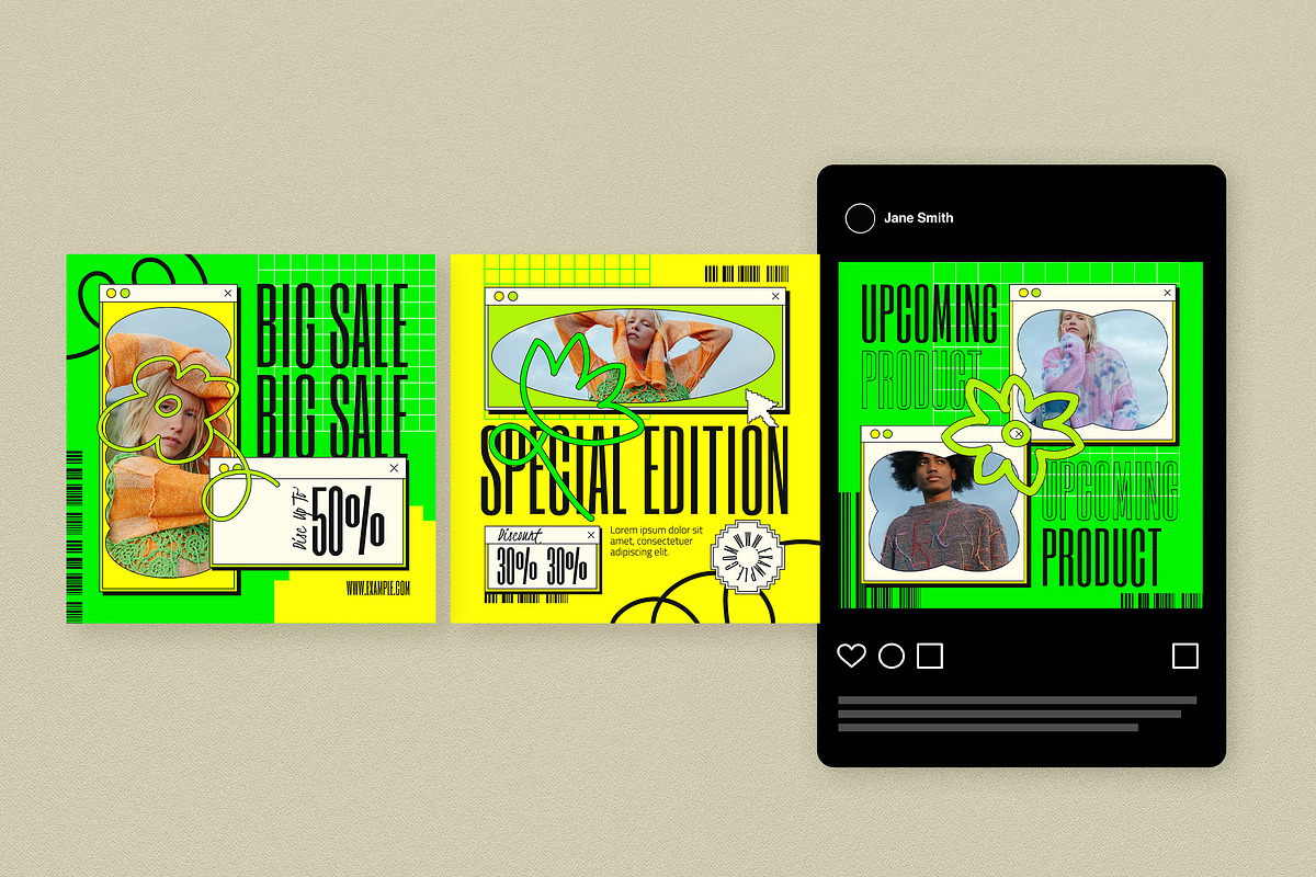 Anti Design Fashion Instagram Pack, a Social Media Template by graphicook (Photo 3 of 6)