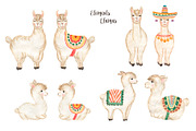 Watercolor Mexican Llamas & Cacti, an Animal Illustration by MayaNavits (Thumbnail 2 of 12)