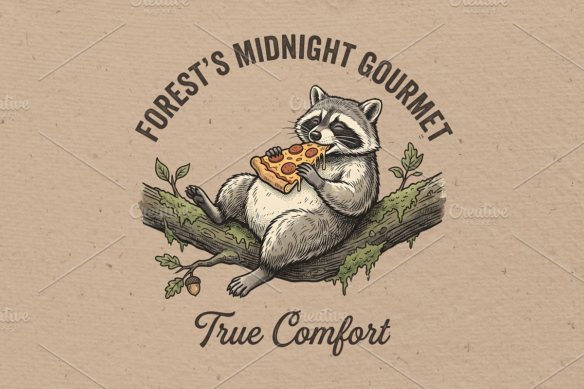 Forest's midnight gourmet, an Animal Illustration by Vectorlina (Photo 1 of 5)