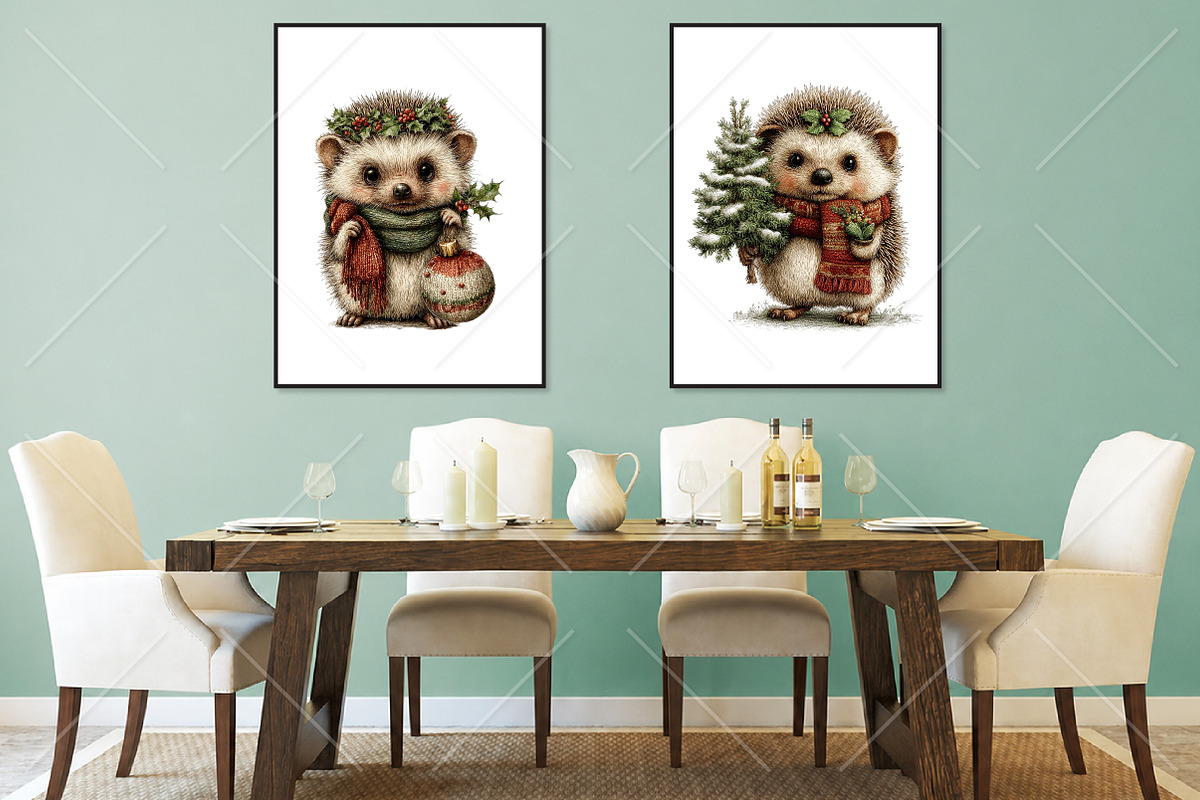 Whimsical Christmas Animals Clipart, a Seasonal Illustration by Canvas Craft (Photo 7 of 10)