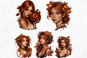 Pumpkin Queen Halloween clipart set, an Illustration by ThatsDesignArt (Thumbnail 5 of 10)