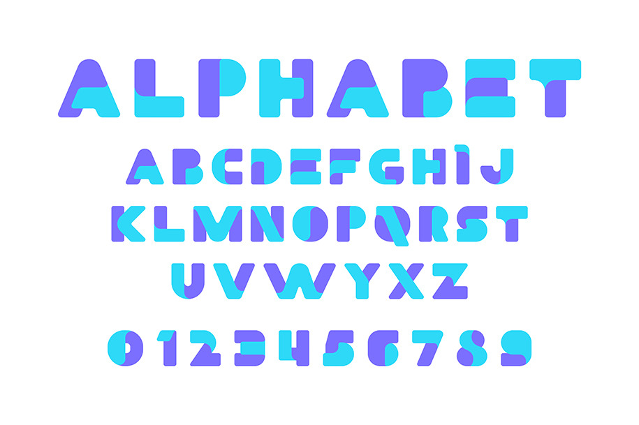 Sans Serif Rounded Alphabet, a Texture Illustration by NataliiaVolyk