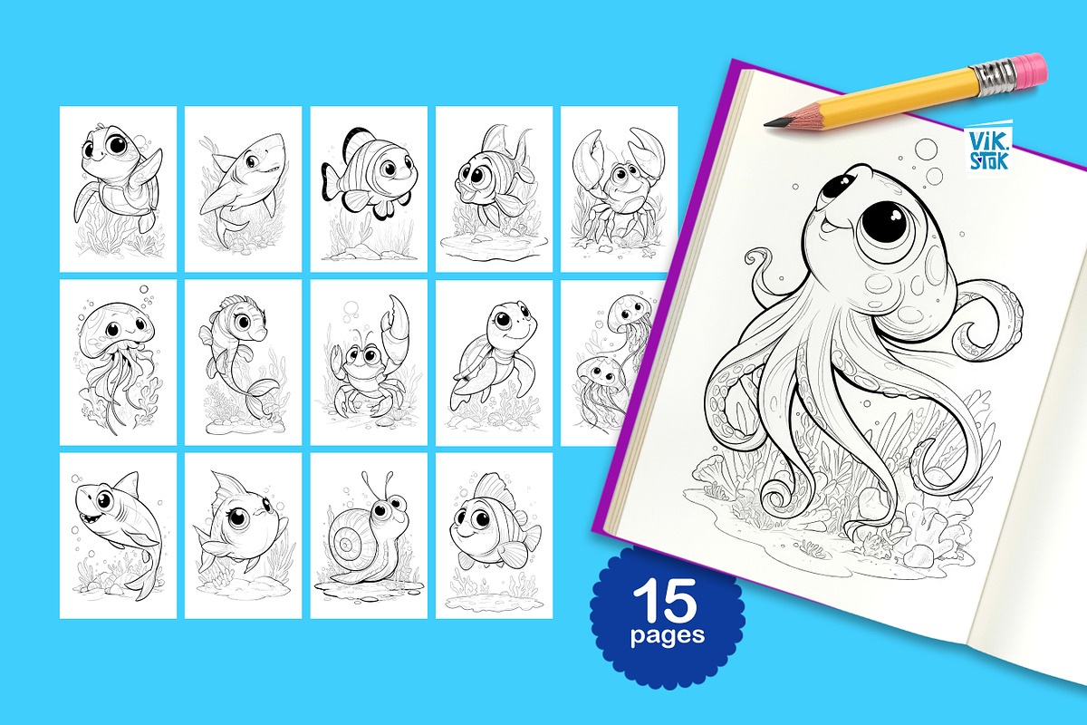 Animal Coloring Pages for Kids, an Animal Illustration by vik.stock (Photo 12 of 17)