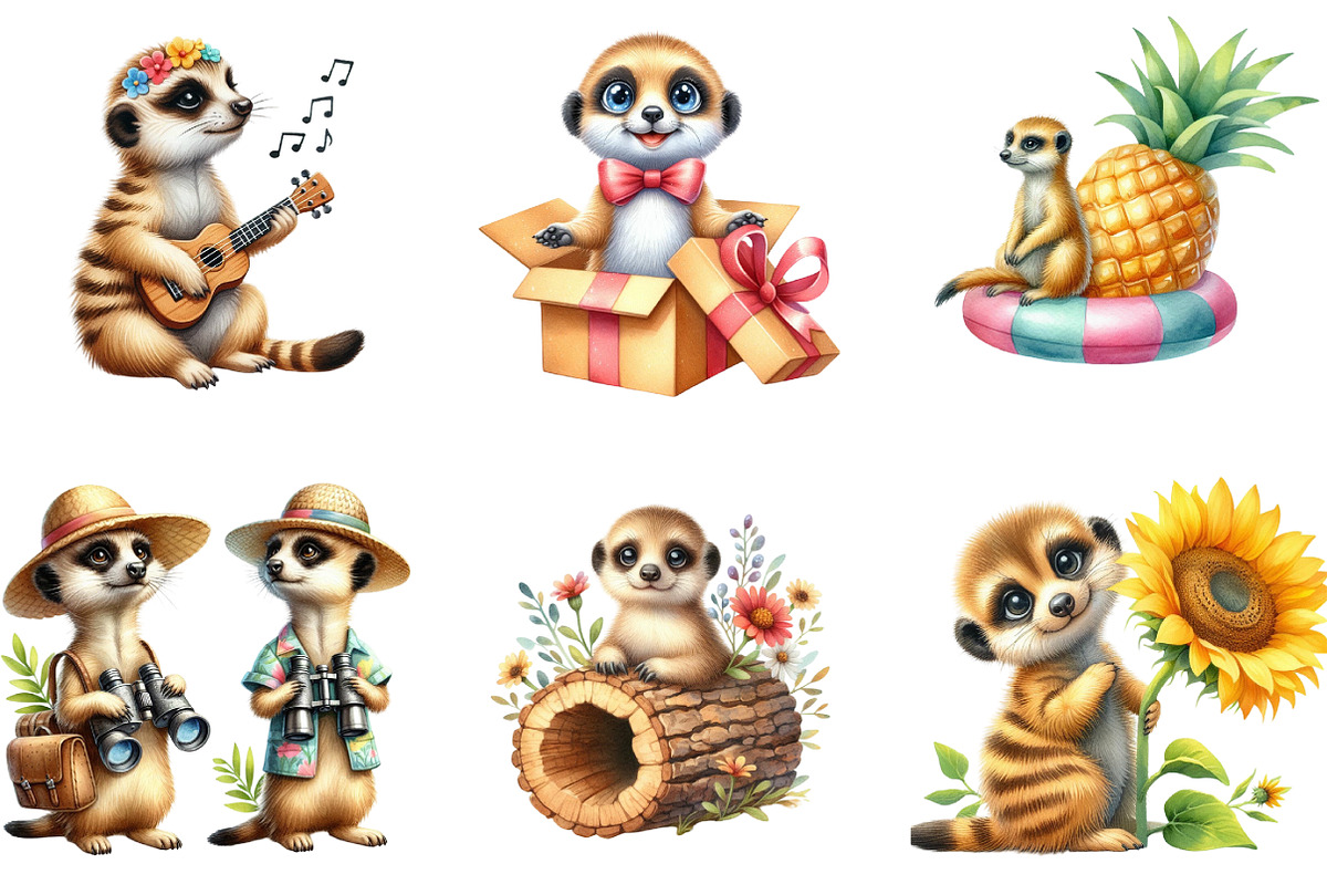 Cute Meerkat Sublimation, an Illustration by DreamArtGraphic (Photo 3 of 5)