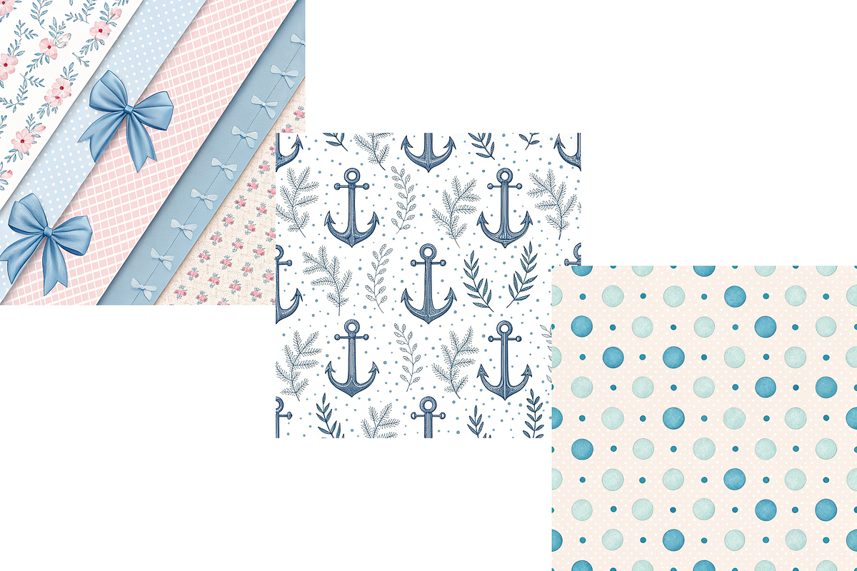 Coquette Blue Toile Digital Paper, a Pattern Graphic by FloridPrintables (Photo 4 of 10)