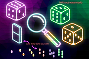 Neon Board Game PNG Clipart, a Decorative Illustration by Lenninator Digital (Thumbnail 3 of 6)