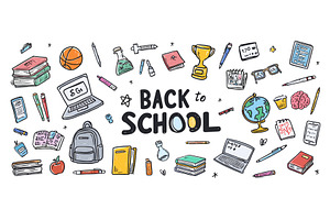 Study doodle elements. School items, an Object Illustration by Stock-Smart-Start