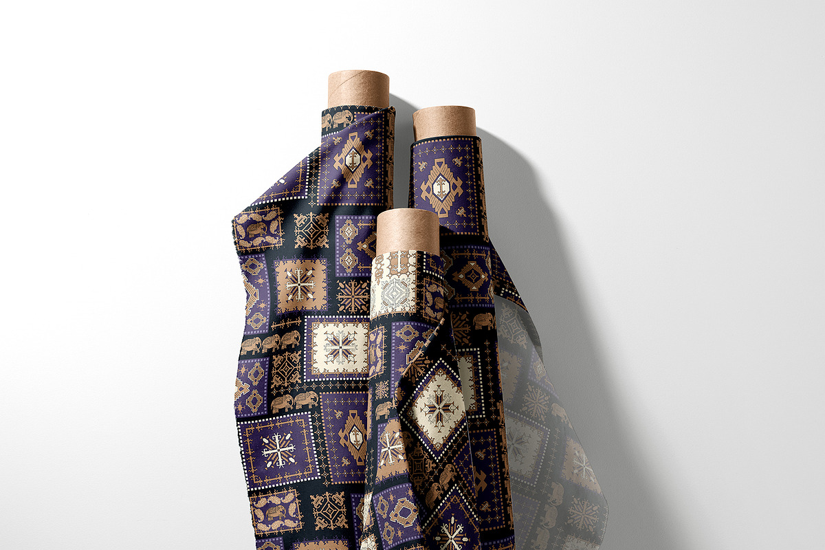 Ethnic Elephant Patchwork Pattern, a Pattern Graphic by StudioGlouna (Photo 2 of 5)