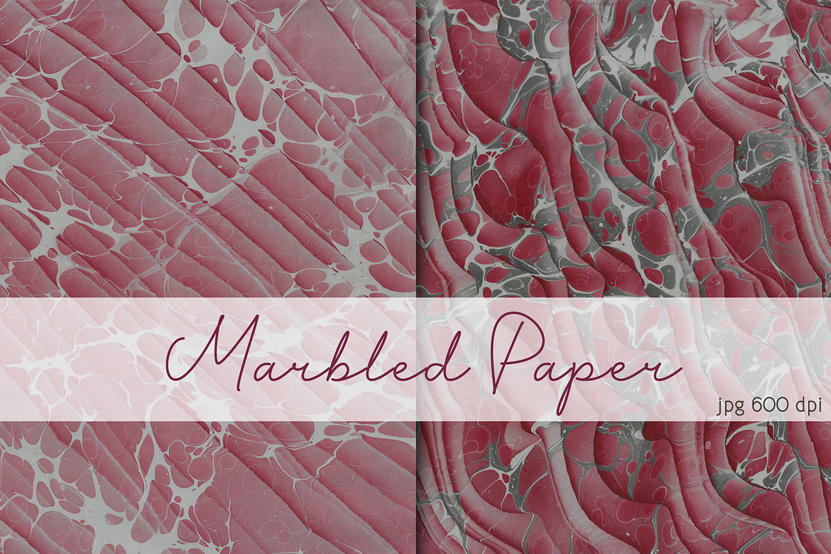 2 Hand Marbled Papers Moire, a Texture Graphic by Marblingdom (Photo 1 of 3)