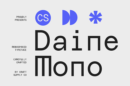 CS Daine Mono – Monospaced Font, a Sans Serif Font by Craft Supply Co.