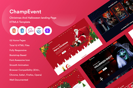 Christmas And Halloween landing Page, a Landing Page Template by CodexCoder Themes