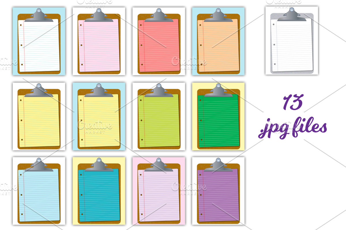clipboard clipart & digital paper, an Education Illustration by Laureling Studios (Photo 3 of 3)