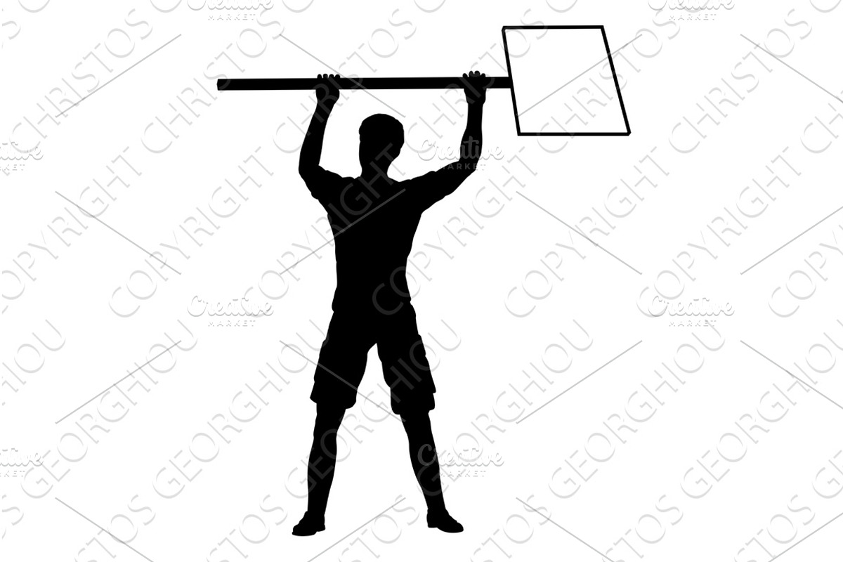 Protest Rally March Picket Sign, a Person Illustration by Christos Georghiou