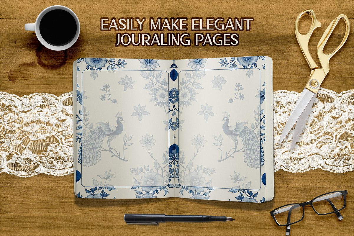 Chinoiserie Scrapbook Paper, a Background Graphic by AlexandHer Digital Art (Photo 4 of 6)