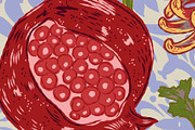 Pomegranate Grape Chrysanthemum, a Pattern Graphic by NayaChu (Thumbnail 6 of 9)