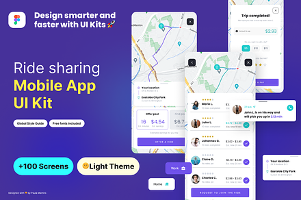Ride Sharing App iOS UI Kit