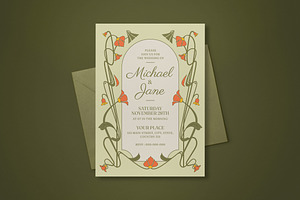 Victorian Flower Wedding Invitation, an Invitation Template by Guuver