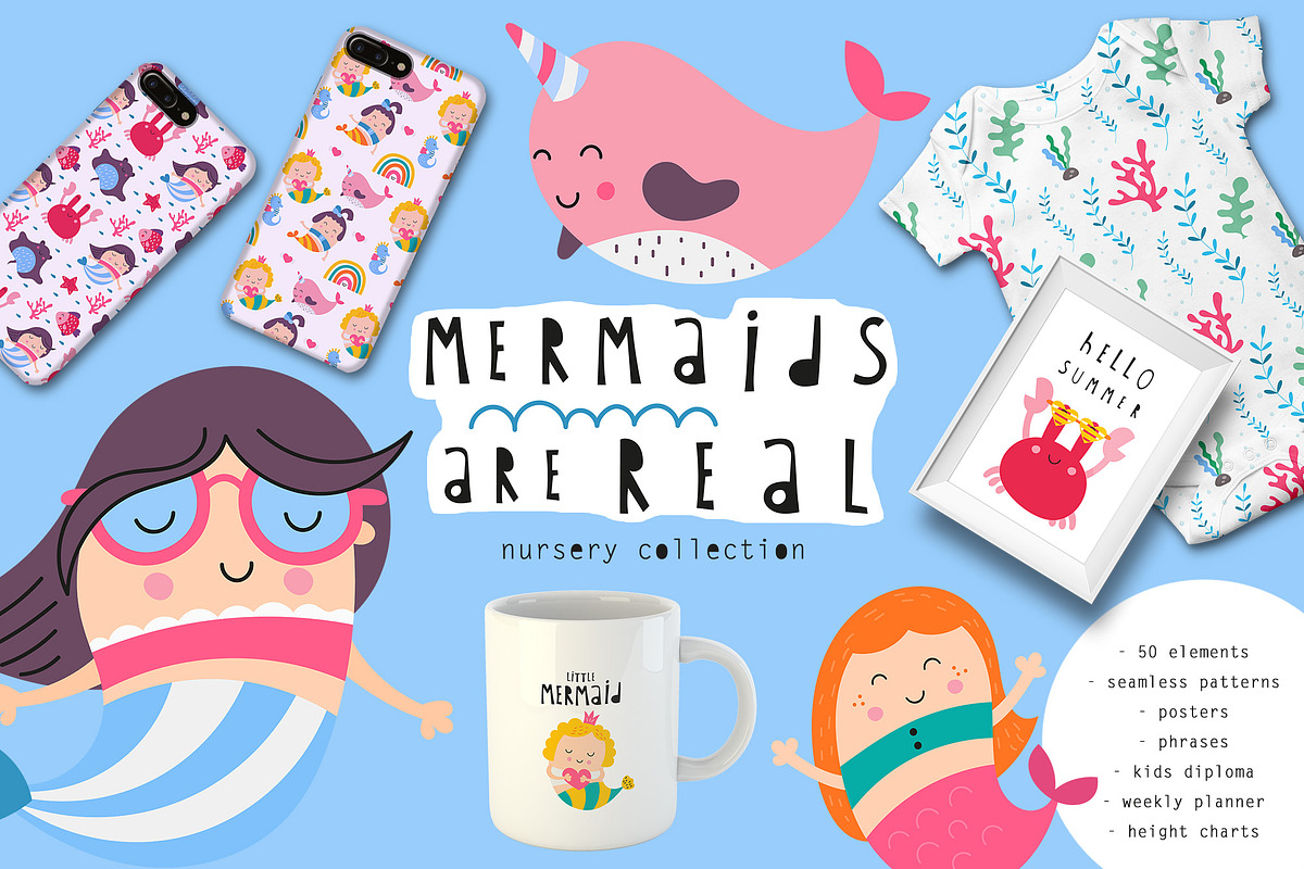 Nursery Art Mermaids are real, an Animal Illustration by Nursery Art (Photo 1 of 10)