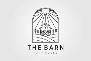 farm house, farming, barn logo., an Object Illustration by Rizkaarishandy_shop
