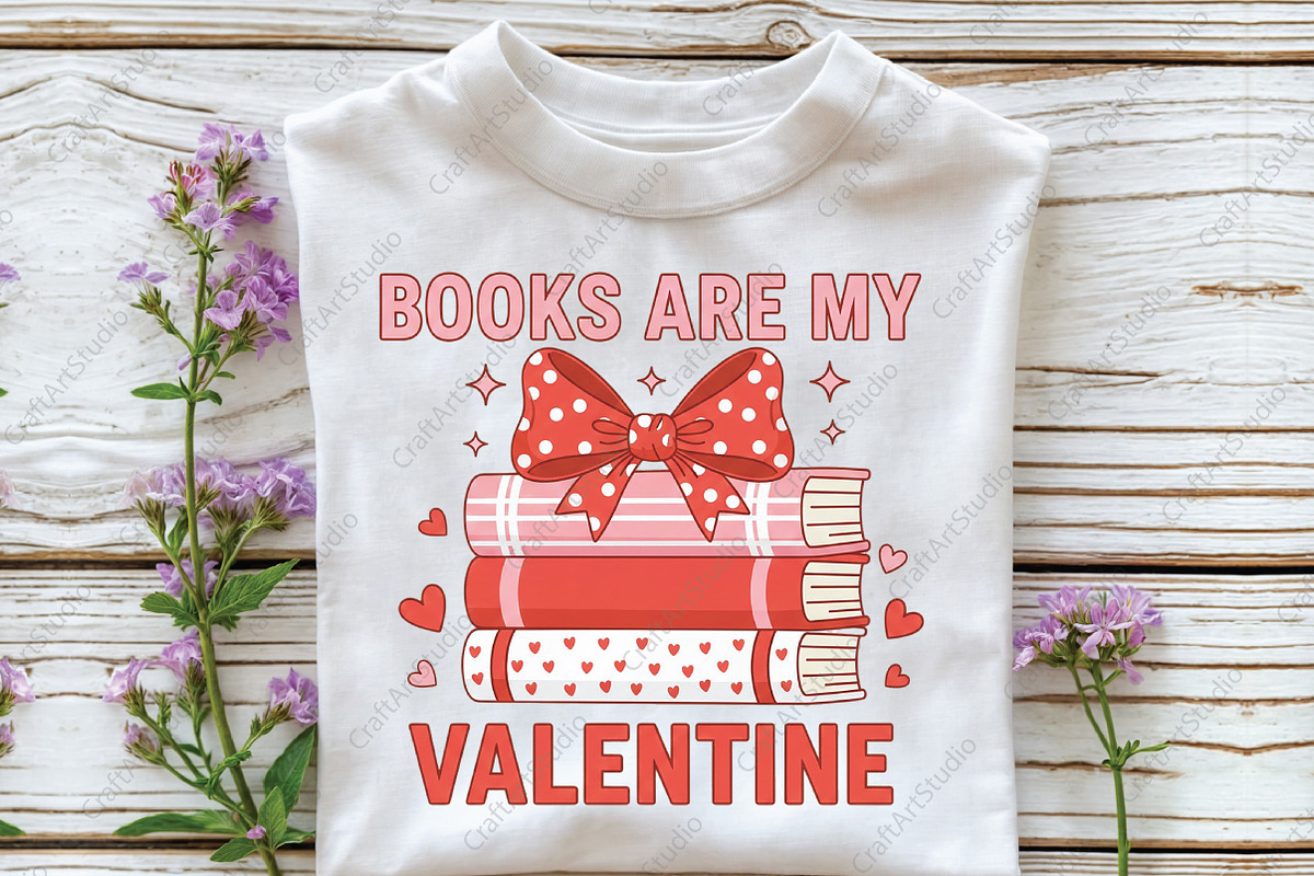 Valentine's Day Bookish PNG, an Illustration by CraftArtStudio (Photo 2 of 4)