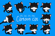Set of Cute Black Cat Illustrations, an Illustration by ArtVarStudio (Thumbnail 1 of 3)
