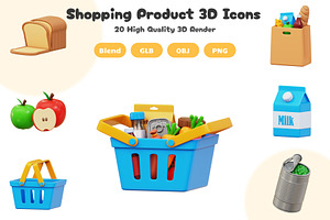 Shopping 3D Icons