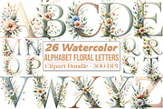 Alphabet, Letters, Floral Clipart, an Illustration by DreamCafeArt (Thumbnail 1 of 3)