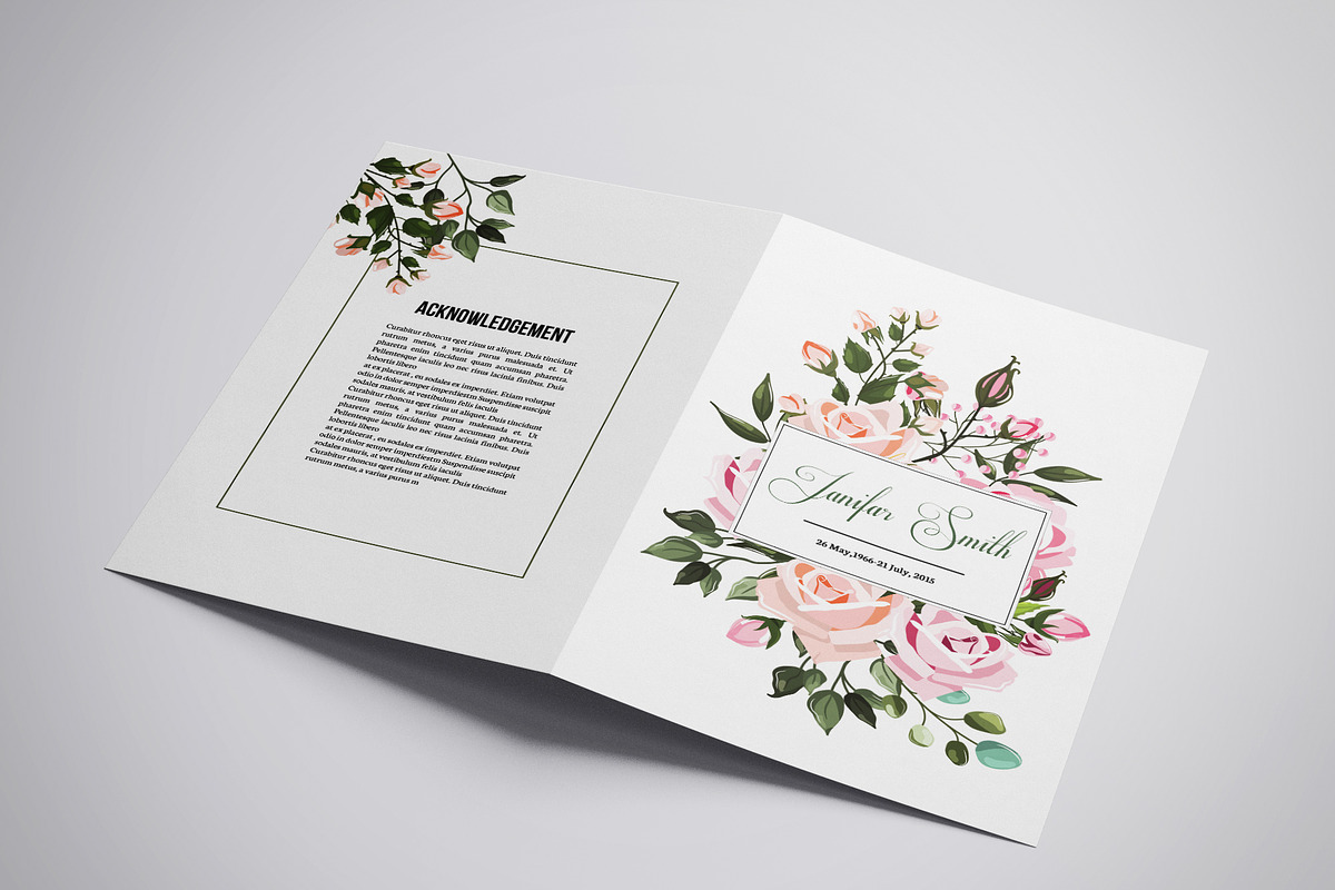 Funeral Program Template - V1000 preview 2