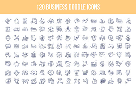 120 Business Doodle Icons