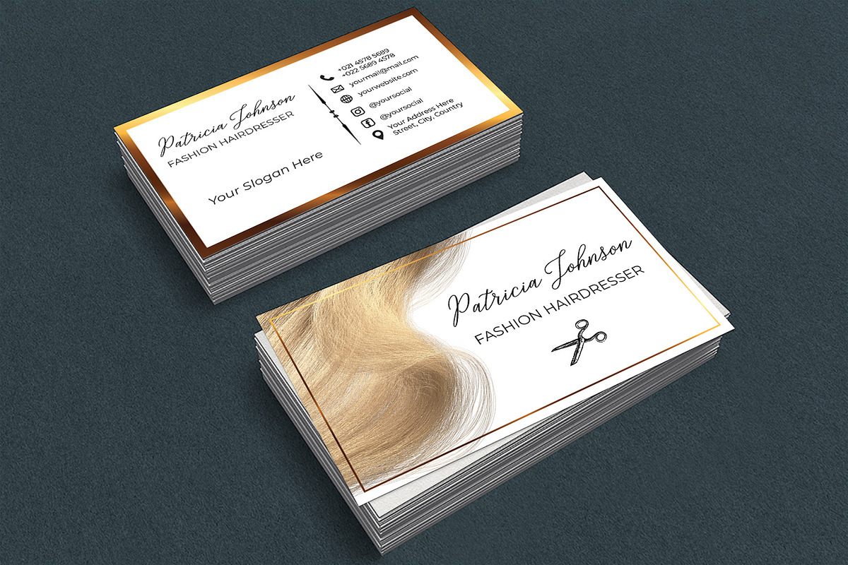 Fashion Hairdresser Business Card, a Business Card Template by Kseniya-Omega (Photo 2 of 4)