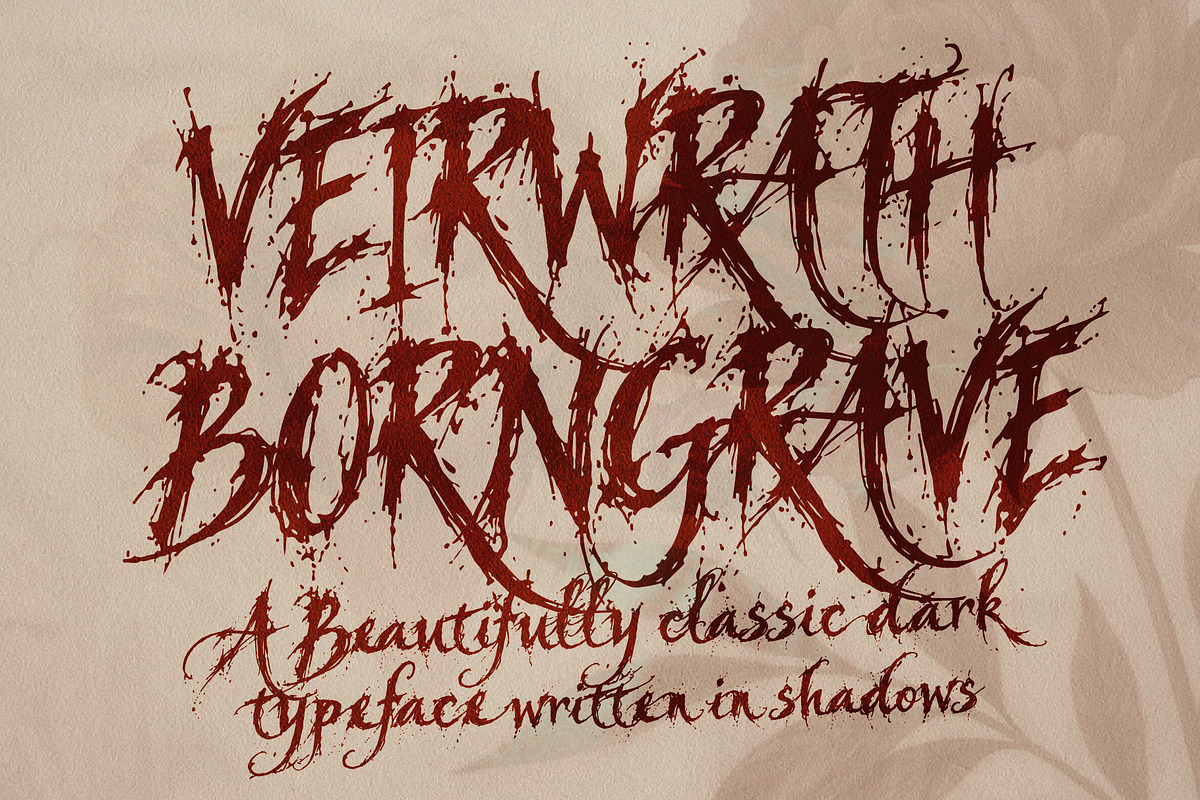 Veirwrath Borngrave - Haunted Beauty, a Handwritten Font by HypeWorksCo (Photo 1 of 12)