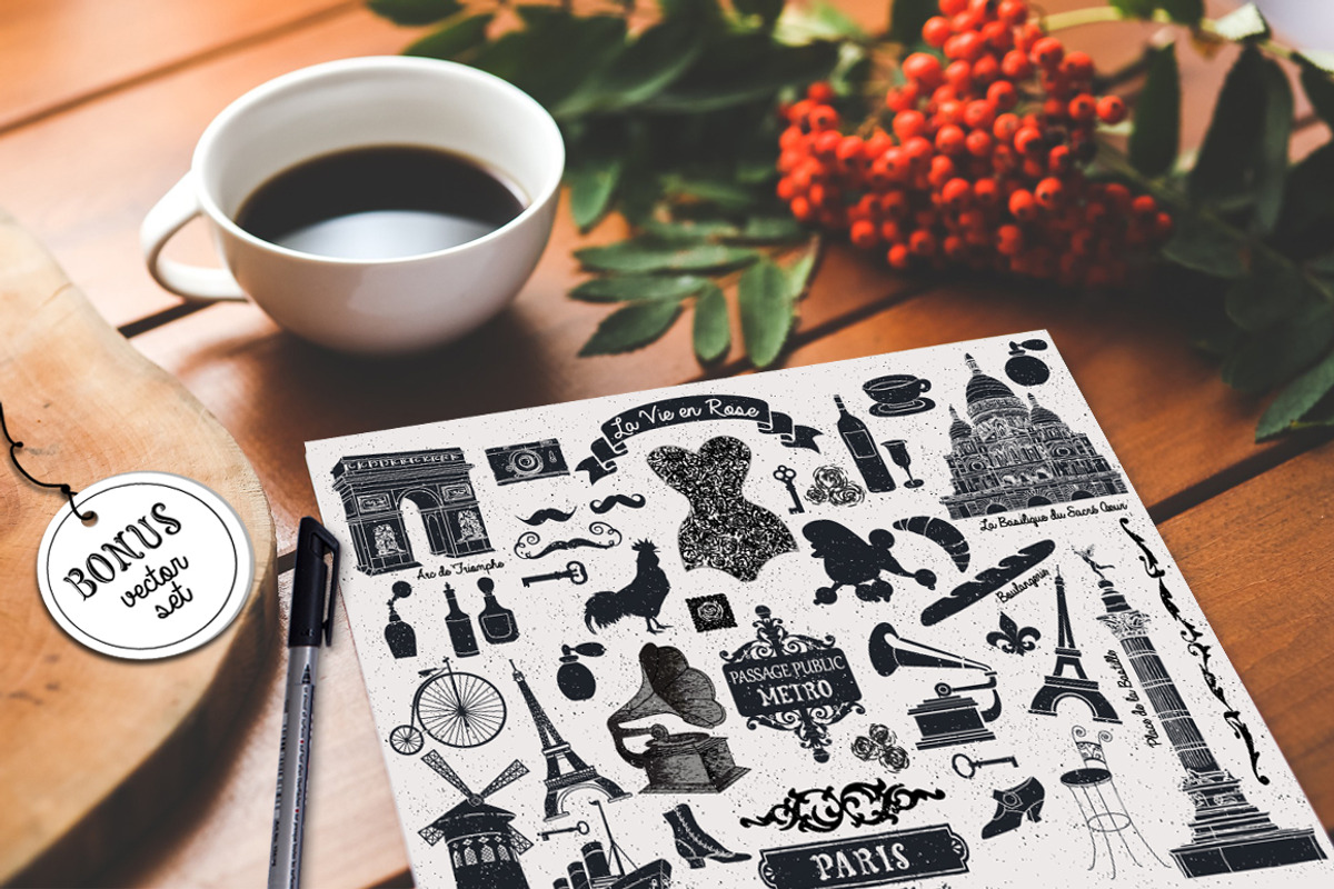 Cafe de Paris, Typeface with Bonus preview 5