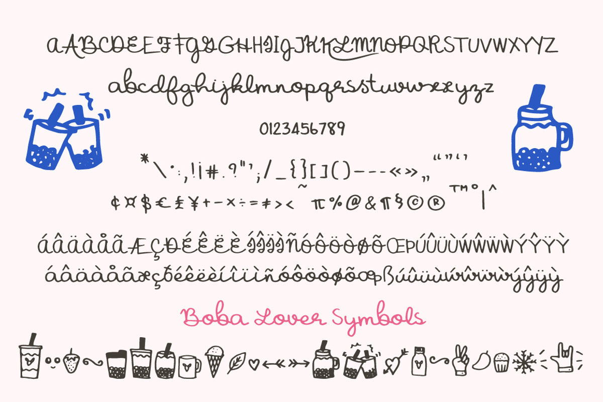 Boba Lover Script Font preview 7