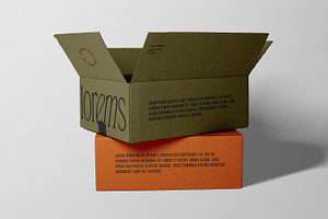 Realistic Carton Box Mockup Kit