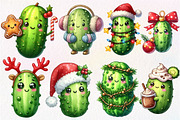Christmas Kawaii Pickles Clipart, an Illustration by Dream Creation (Thumbnail 5 of 7)