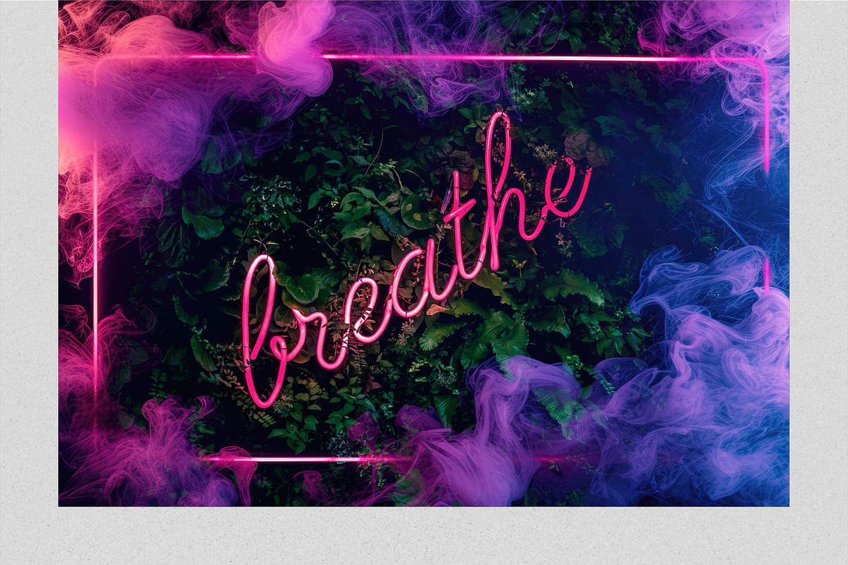 Neon Smoke Frames Effect Overlays, a Brushes & More by PhotoSpirit (Photo 7 of 8)