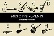 Music Instruments Dingbats Font, a Symbol Font by Minimalartstudio (Thumbnail 1 of 8)