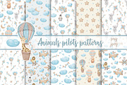 Animals pilots patterns, a Pattern Graphic by ArtGiftsStudio (Thumbnail 1 of 5)