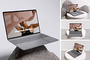 MacBook Air Mockup Set, a Wearable Device Mockup by swsi-studio (Thumbnail 1 of 6)
