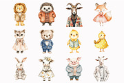 Watercolor Woodland Animals Clipart, an Illustration by Design Market (Thumbnail 3 of 4)