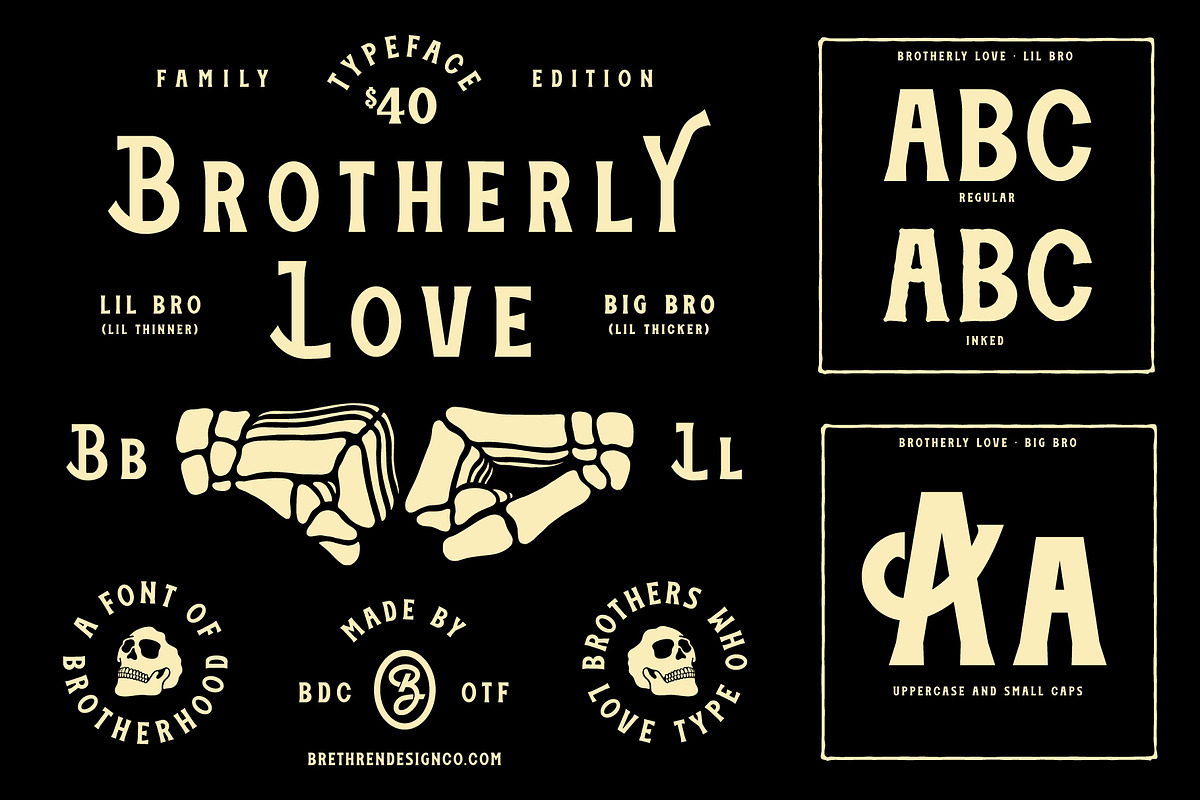 Brotherly Love Font Family, a Font by Brethrendesignco (Photo 1 of 5)