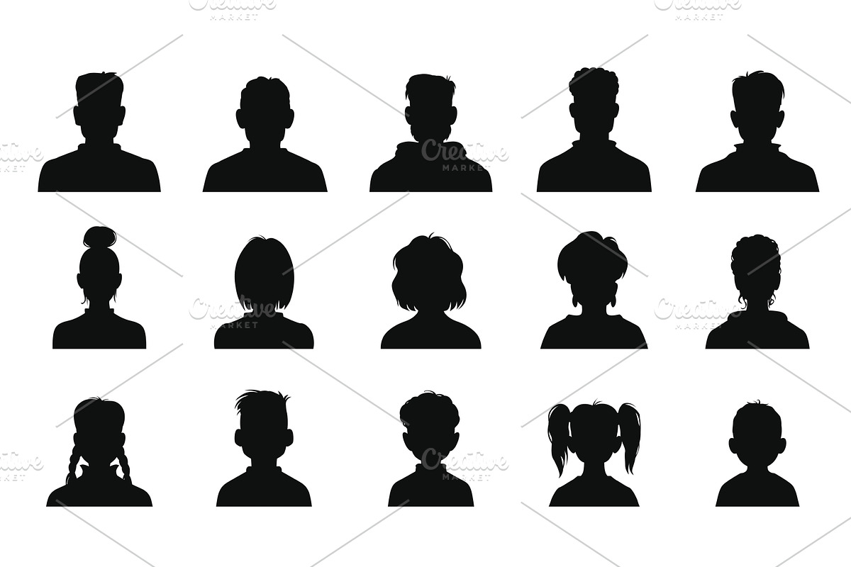 Avatar silhouettes, profiles, a Person Illustration by Vector Tradition (Photo 1 of 3)