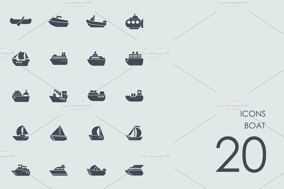 Boat icons, an Outline Icon by Palau