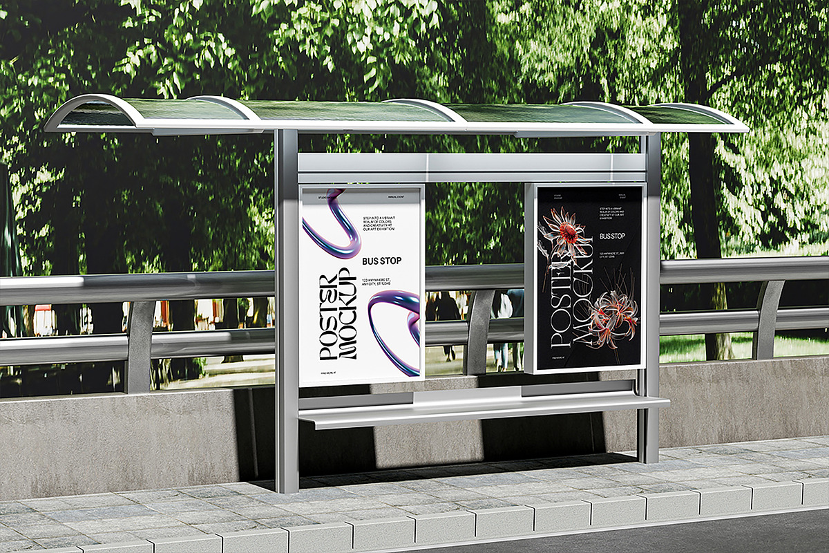 High Quality Bus Stop Poster Mockup, a Product Mockup by AnasStudio (Photo 4 of 4)
