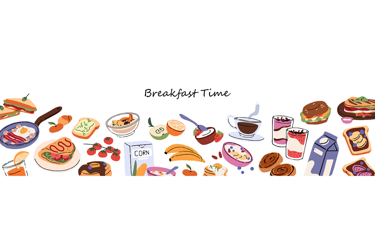 Healthy breakfast food set, template, a Food Illustration by PaperTrident (Photo 5 of 5)