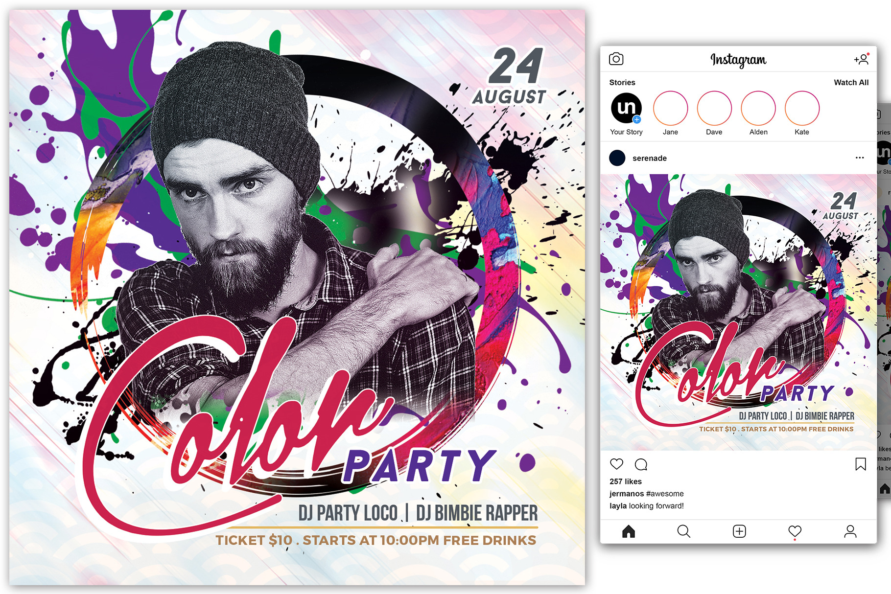 Color Party Flyer, a Flyer Template by KiraYamato Design Studio