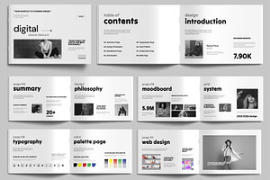 Digital Portfolio Book Design, a Brochure Template by MightyDesign