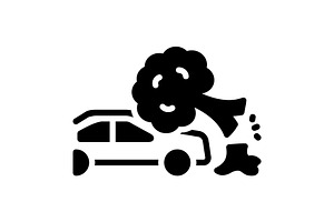Fallen car solid icon, a Solid Icon by Creative priyanka