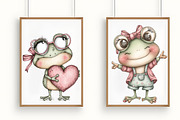 Cute Frog Love Day Clipart, an Illustration by RobertsArt (Thumbnail 6 of 7)