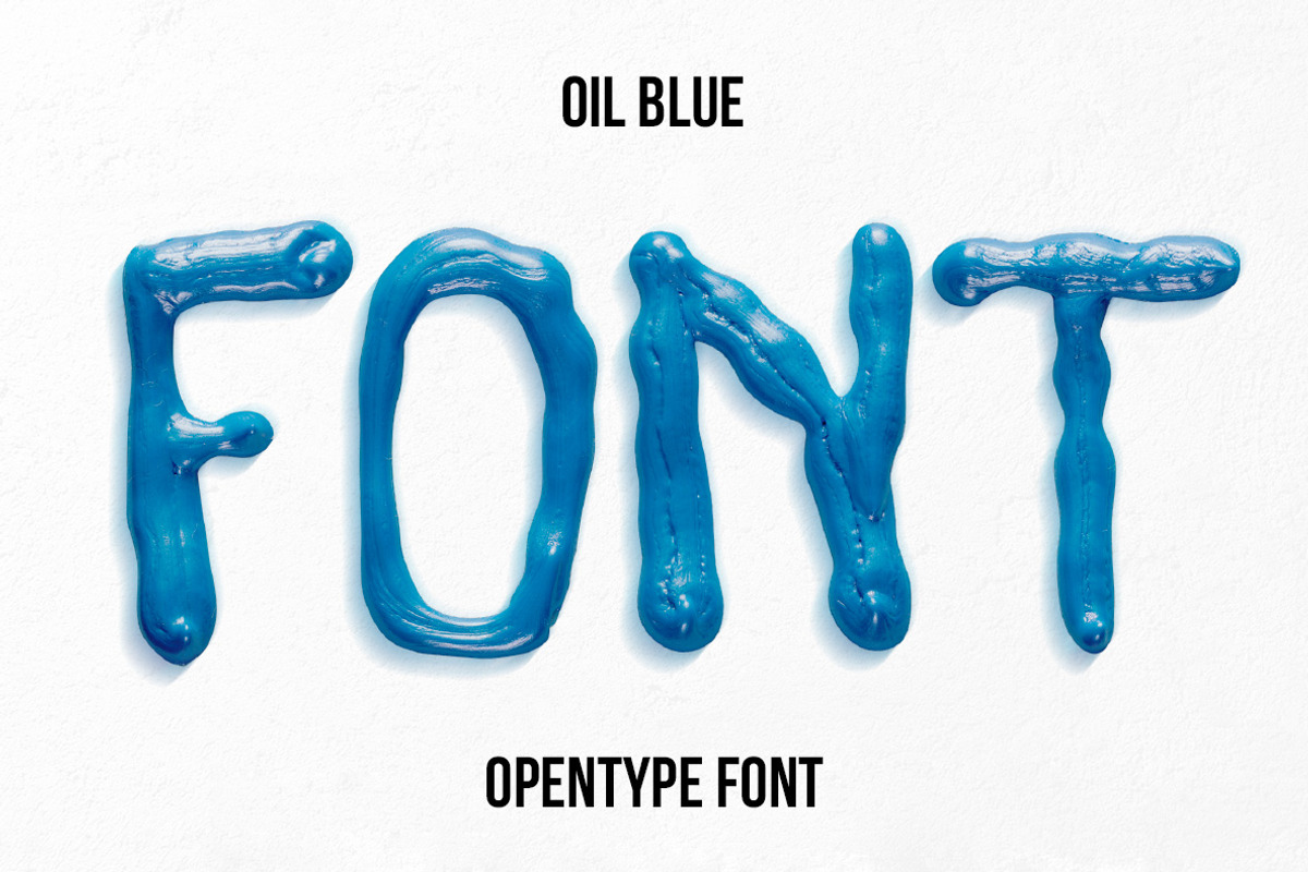 Oil Blue Font, a Font by Handmadefont (Photo 1 of 9)